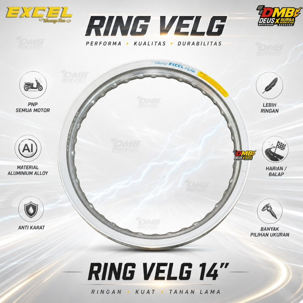 Takasago Excel Asia Ring Velg 14inch 36h 14x185 Silver