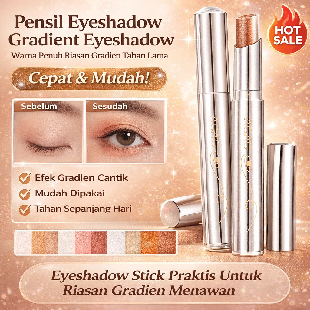 [COD/Ready Stock]/Stik Eyeshadow Gradien 3in1 Tahan Air Tahan Keringat/Pensil Mata Sekali Oles Mudah