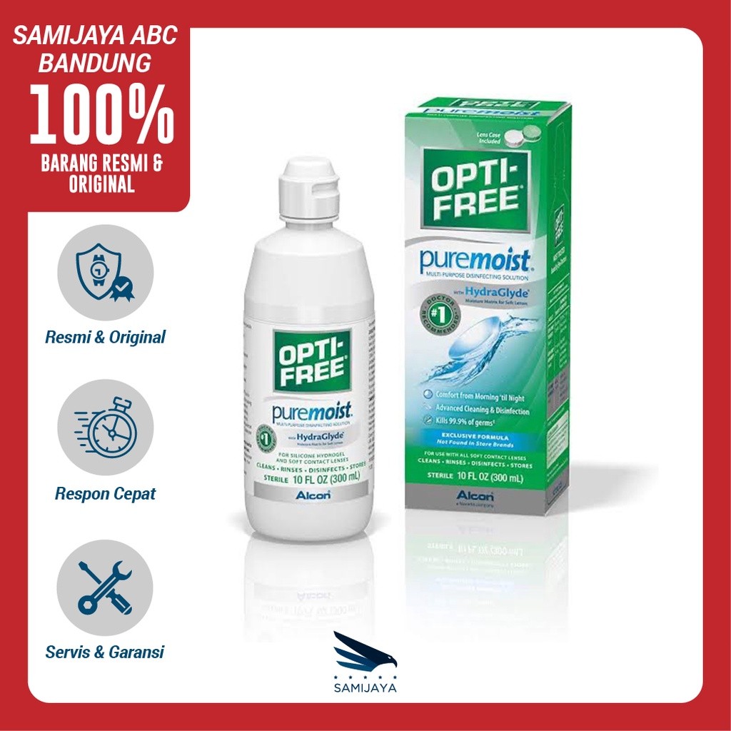 Kaluna|| Cairan Air Solution Pembersih Perendam Softlens OPTIFREE PUREMOIST 300