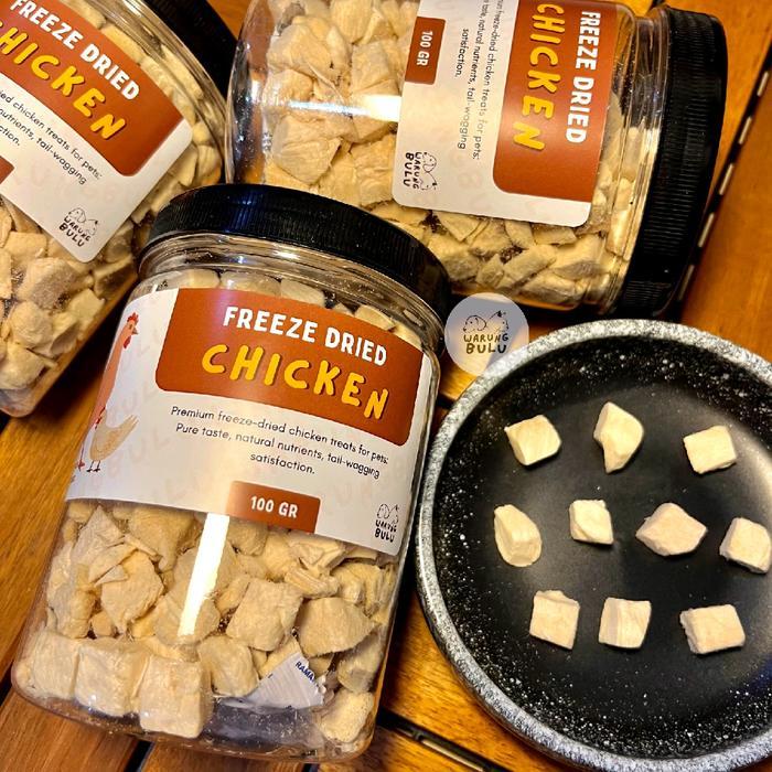 Freeze Dried Cube Chicken 100 gram | Snack for  Dog  and Cat | Nutrisi Anjing dan Kucing dari 100% d