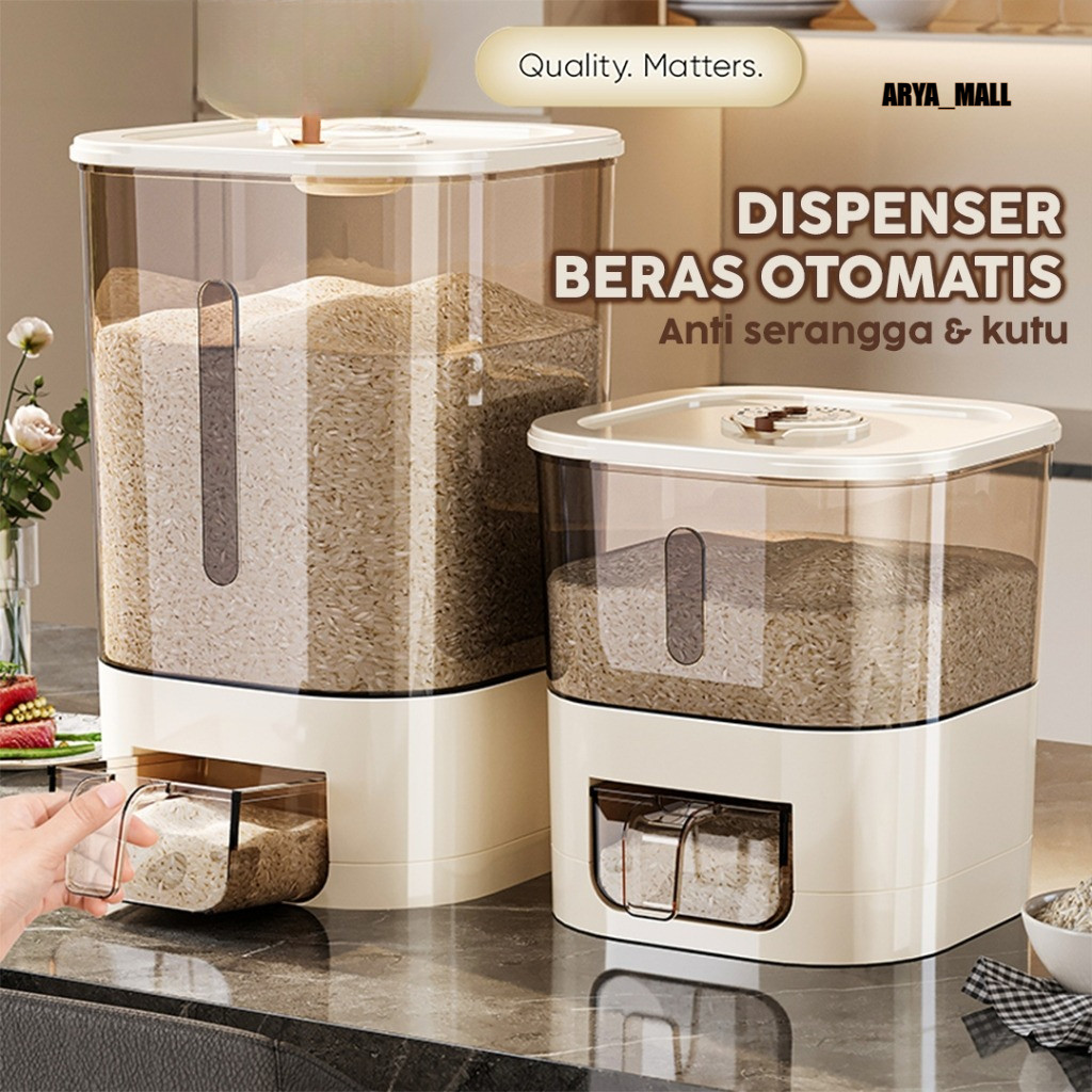 Dispenser Tempat Beras 5kg-10kg Rice Dispenser E50A-E51A Tempat Wadah Penyimpanan Beras Rice Bucket