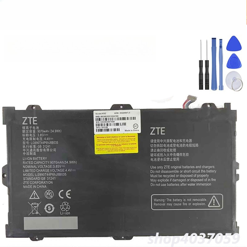 9070mah battery for ZTE K92 Primetime LTE-A Li3990T44P6hJ8B035 Tablet Battery Bateria + tools