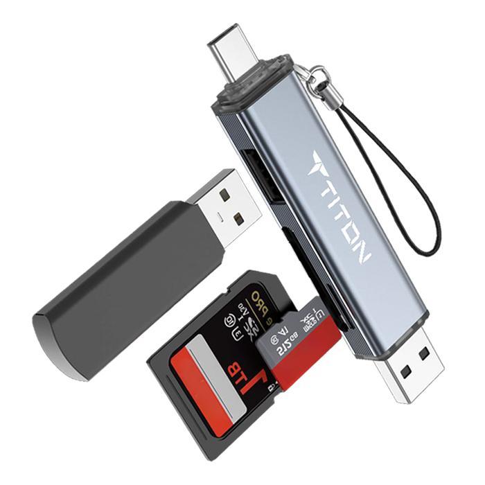 TITON HyperHub Card Reader USB Hub TF Memory Card SD Card Flashdisk OTG USB-A USB-C LIGHTNING iPhone