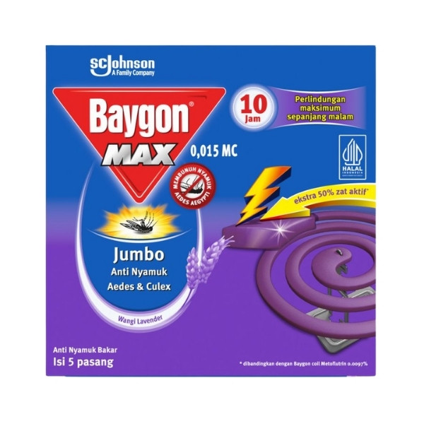 BAYGON MAX BAKAR JUMBO LAVENDER 5'PCS