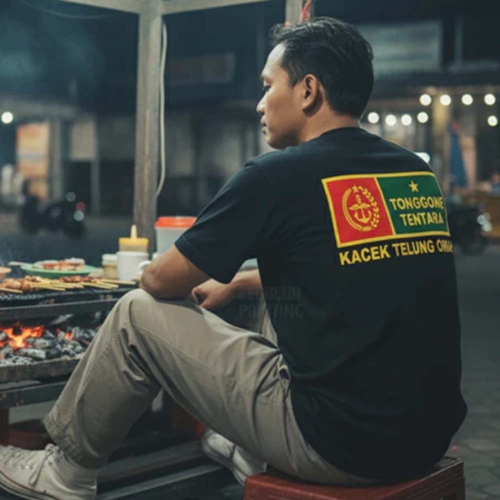 Baju Kaos Dewasa Kata Kata Depan Belakang Tonggone Tentara Bahan Cotton Combed