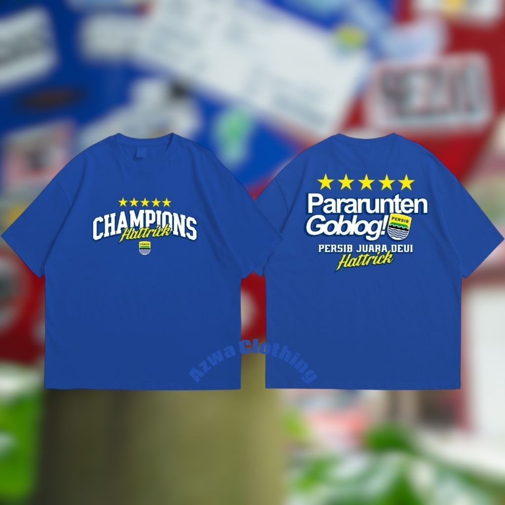 Tshirt Persib Bandung Hattrick Bintang 5 Kaos Persib Hattrick Juara Super League Terbaru 2025/26