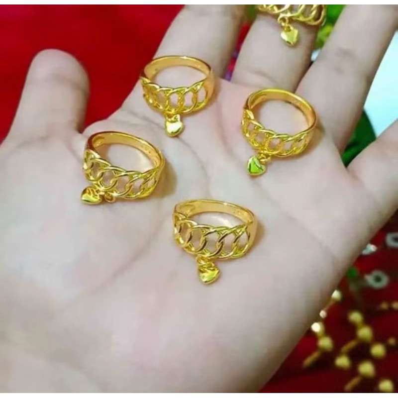 Cincin Penang Rantai Love Cincin Replika Emas Penang