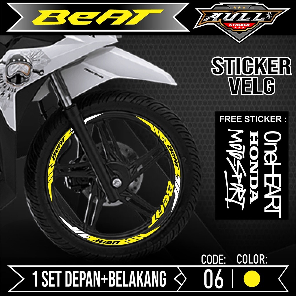Cutting Sticker Velg BEAT - Aksesoris Stiker Cutting Sticker List Velg Motor Honda Beat Karbu Fi Esp