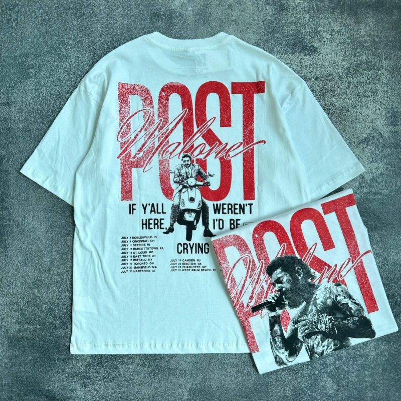 Baju Kaos Pull&Bear Oversize POST MALONE - T Shirt Vintage Oversize Post Malone - Baju Kaos Pria Wan