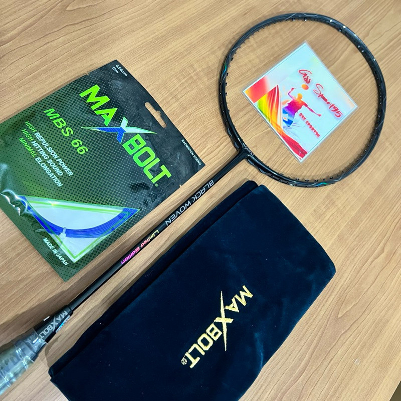 RAKET BADMINTON MAXBOLT BLACK WOVEN LIMITED EDITION