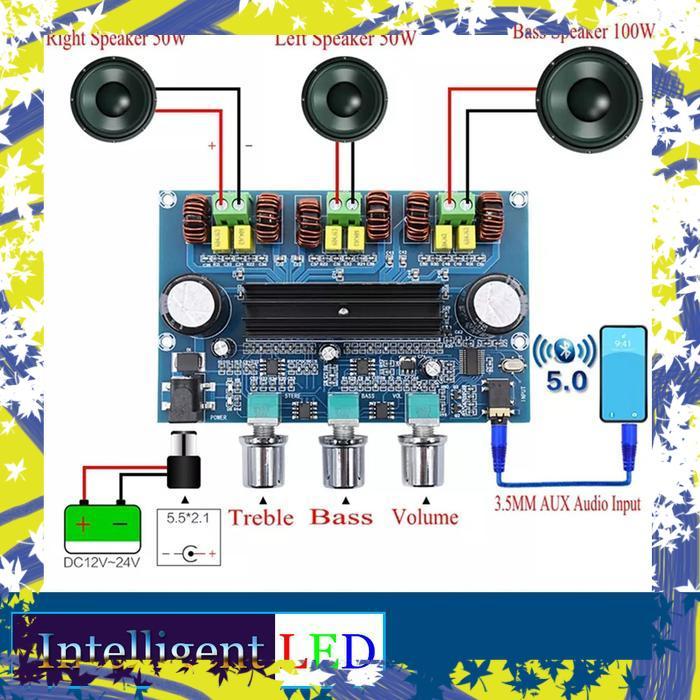 XH-A305 Bluetooth 5.0 Power Amplifier TPA3116D2 50Wx2+100W 2.1