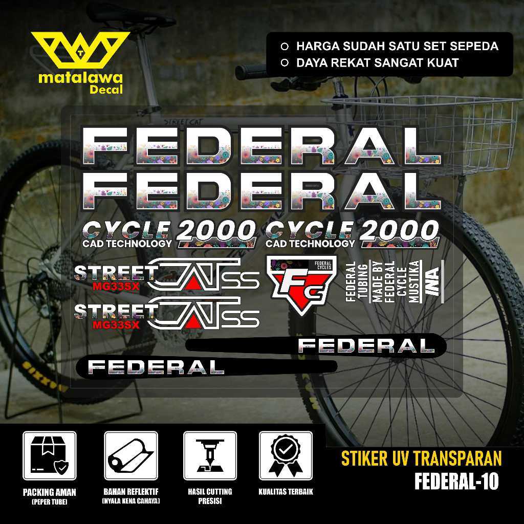 Stiker Decal FEDERAL UV TRANSPARAN LADY CATSS CYCLE 2000 Stiker Sepeda Kalcer SET 10