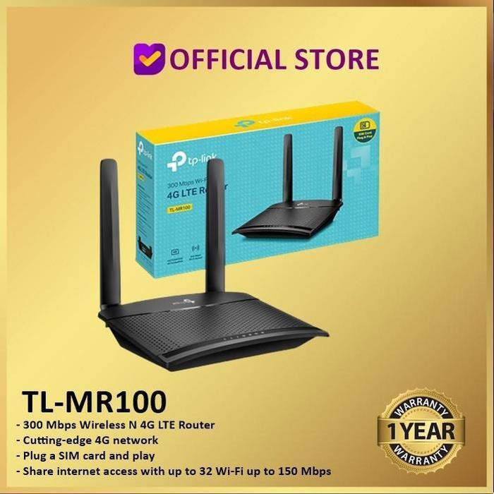 Tp-Link TL-MR100 300 Mbps Wireless N 4G LTE Router TP Link TL MR100 - MR100 TERLARIS
