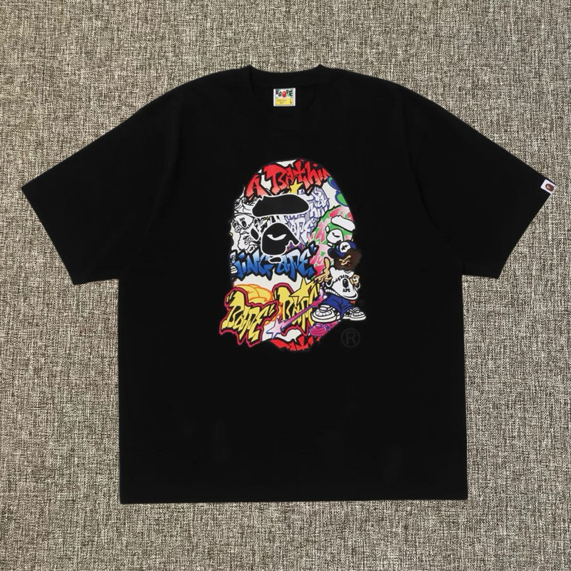 Ramadhan - COD Kaos Bape Lux Sport Ape Head Tee Black Original Unisex Full Tag 1:1 Brended