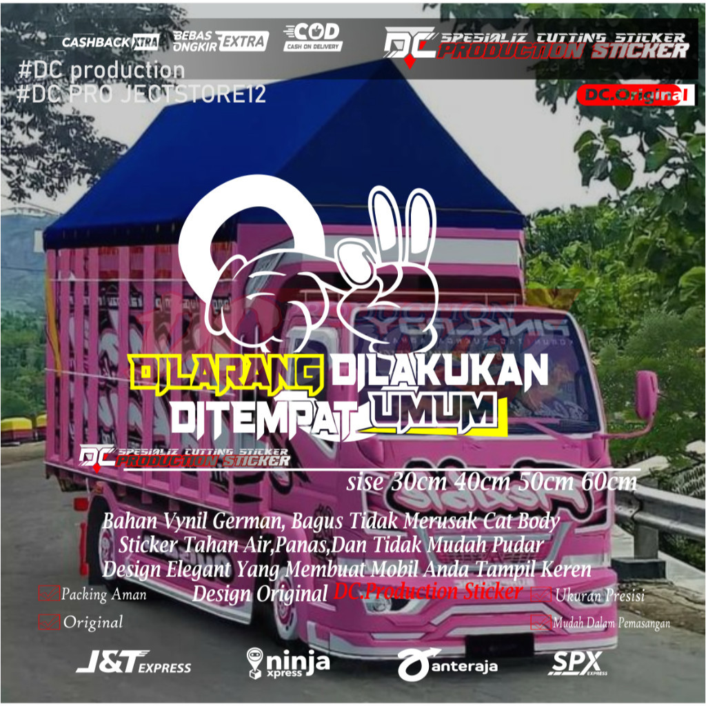 STICKER KACA MOBIL TRUCK PICK UP STICKER CUTING DILARANG DILAKUKAN DI TEMPAT UMUM STICKER VARIASI KA