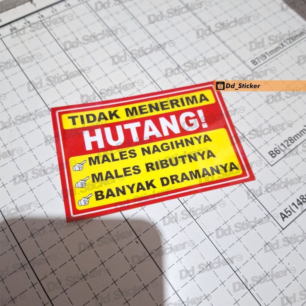 STICKER TIDAK MENERIMA HUTANG