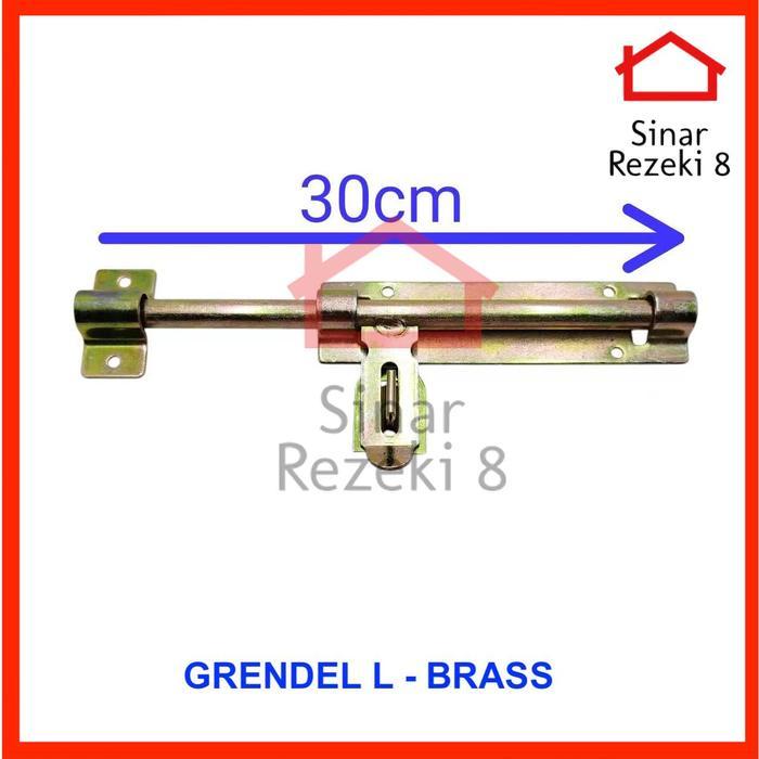 Grendel Pintu Besi L / Kunci Pagar Besar Selot Jendela Slot - BRASS, GRENDEL BESI L