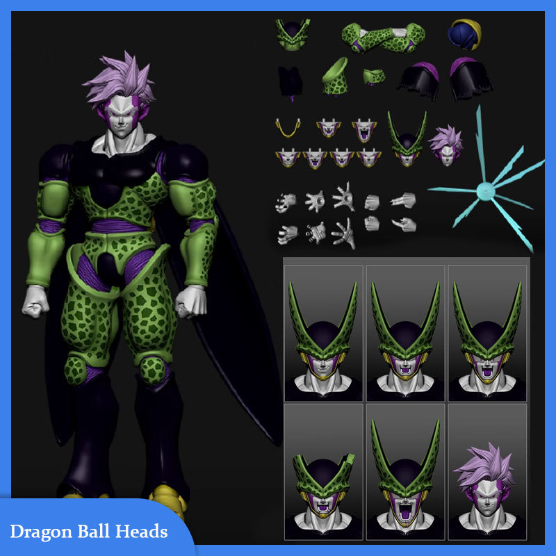 KRATOS Store KW Studio Dragon Ball Z Cell Masked Perfext Monster Dx Blue Purple Ver Kw006adx Action 