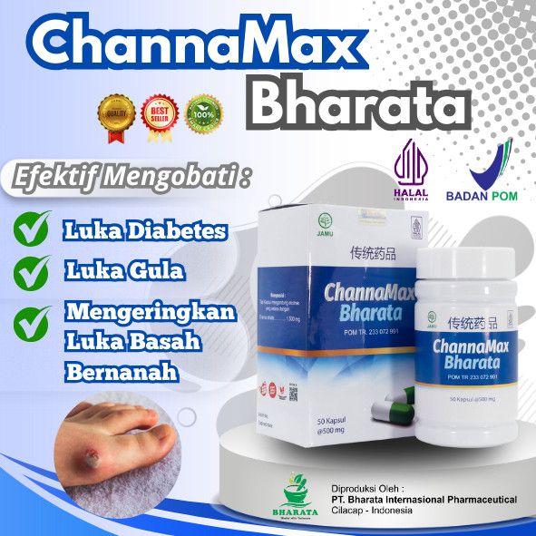 Obat Luka Diabetes Ampuh CHANNAMAX BHARATA Original Obat Luka Gula Pengering Luka Basah Bernanah