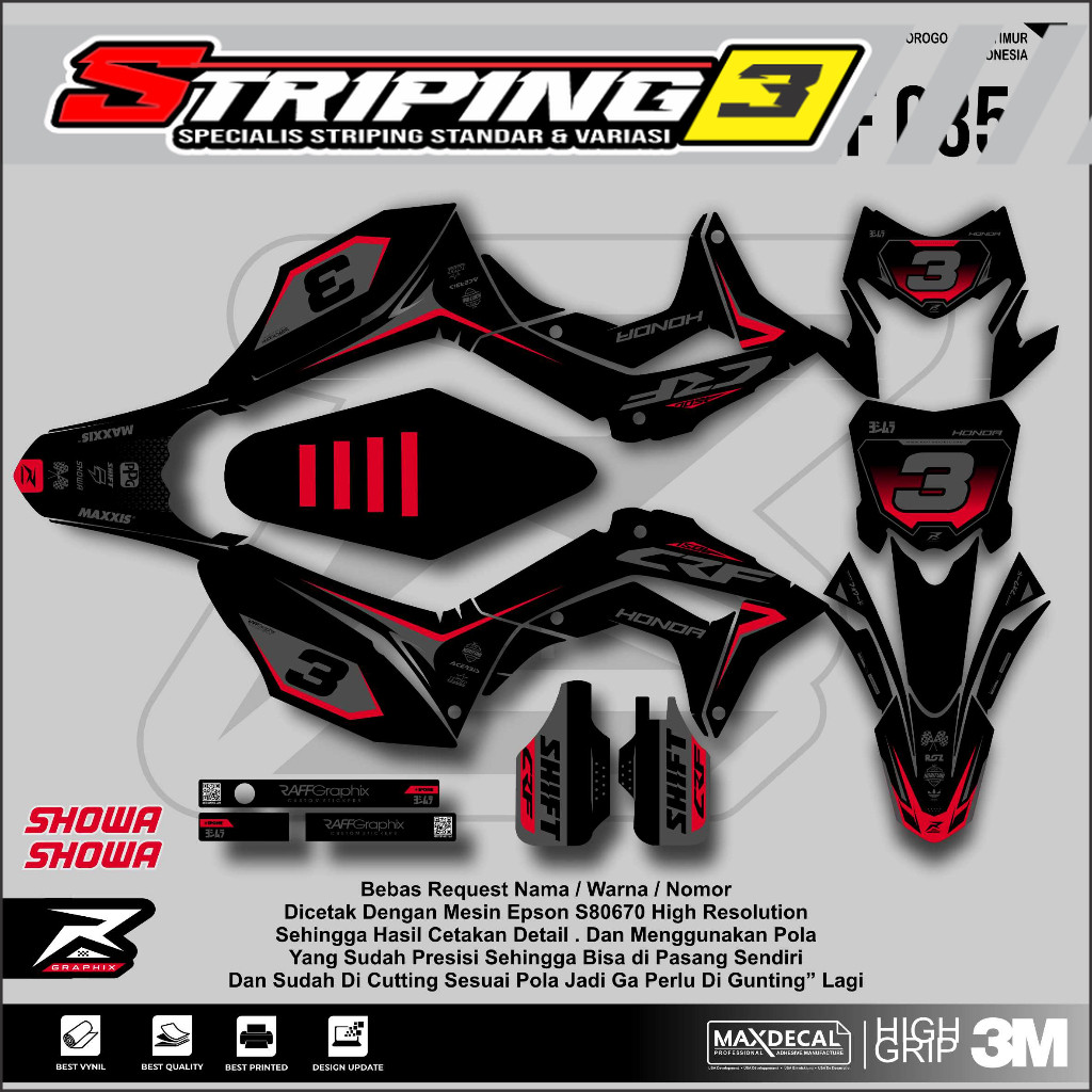 Decal Crf 150 Hitam Simpel Sticker Crf 150 Simpel Crf 150 Supermoto