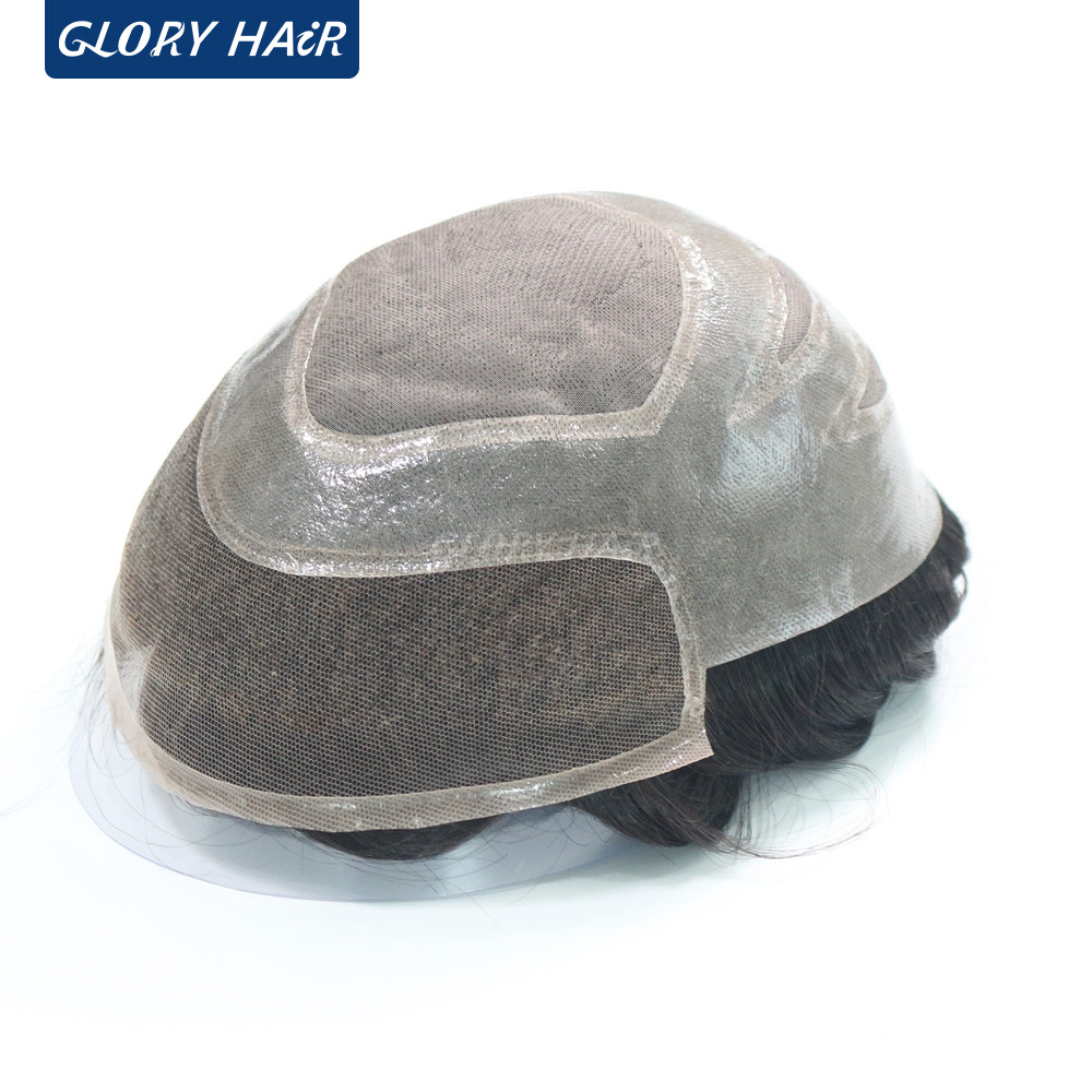 Versalite Men Capillary Prothesis Invisible Hairline Men Toupee Wig Natural Inan Human Hair Toupee H