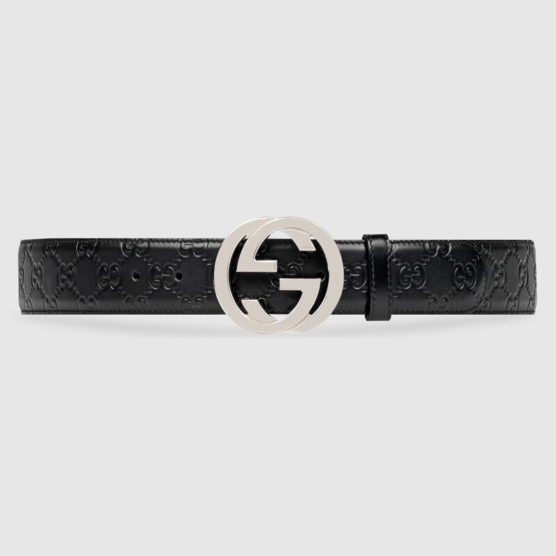 Sabuk Pria Gucci GG Interlocking Supreme 4cm