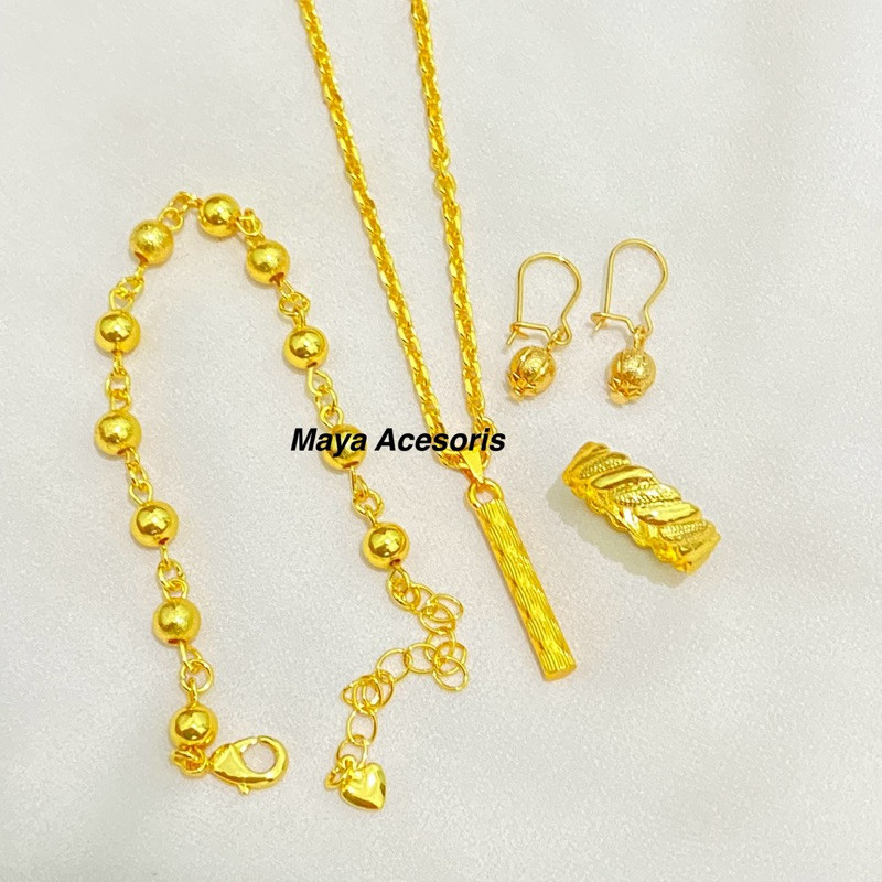 Set Perhiasan Model Biji lada Lapis Emas Tembaga Imitasi