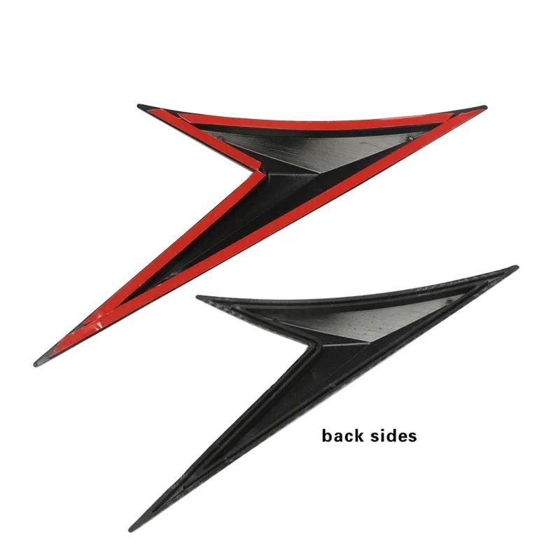 2PCS Universal V-Shape Fender Air Vent Sticker, Waterproof Self-Adhesive Bonnet Air Intake Cover for