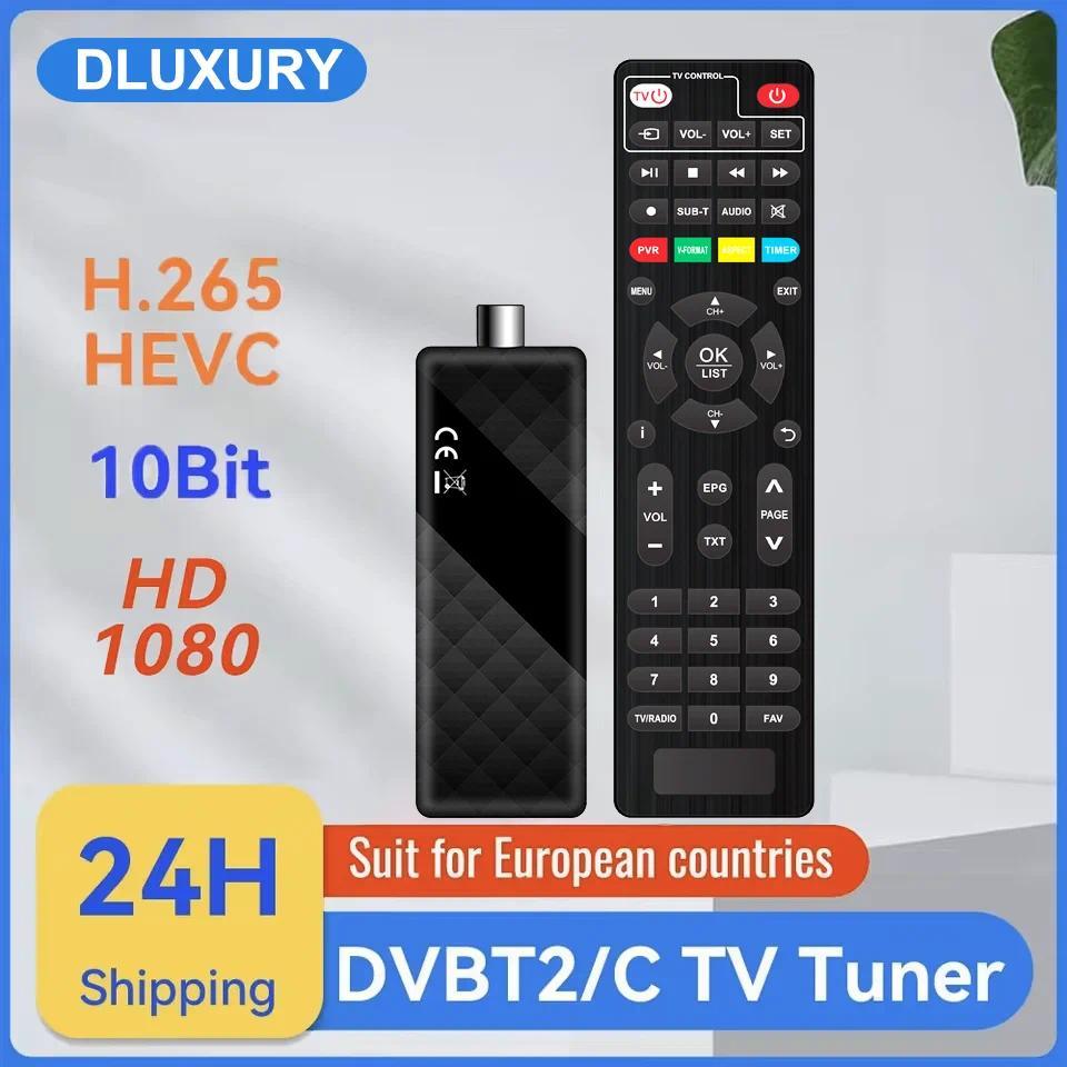 Dluxury U3mini DVB T2 DVB C gital TV Decoder HD Free TV Channels 7Days EPG TV Tuner for Spain France