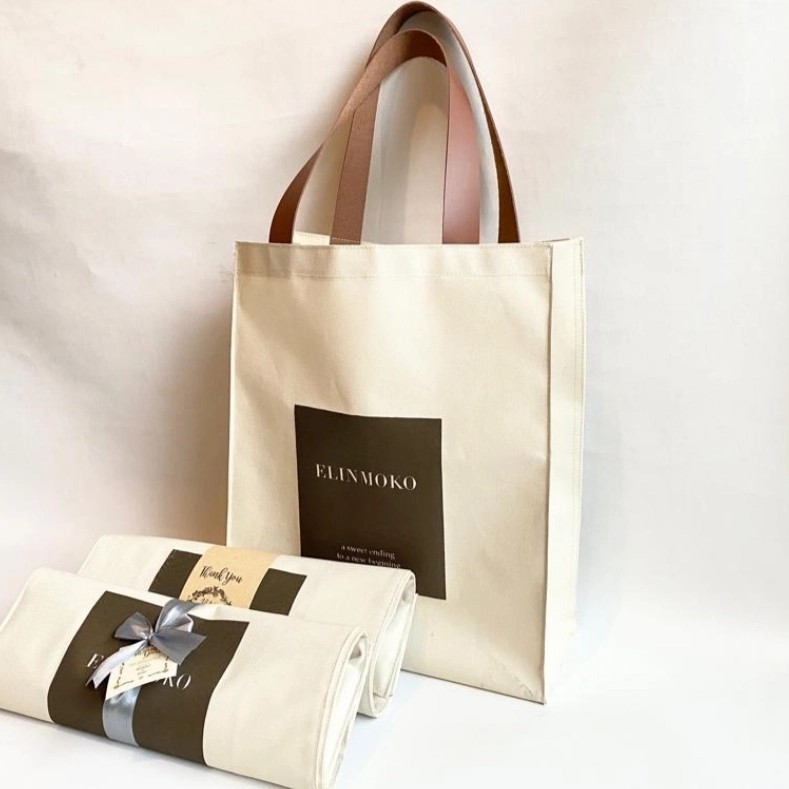 PROMO LARISSA BAG TAS SOUVENIR PERNIKAHAN CUSTOM / AESTETIK MURAH TOTE BAG CUSTOM WEDDING TERLARIS