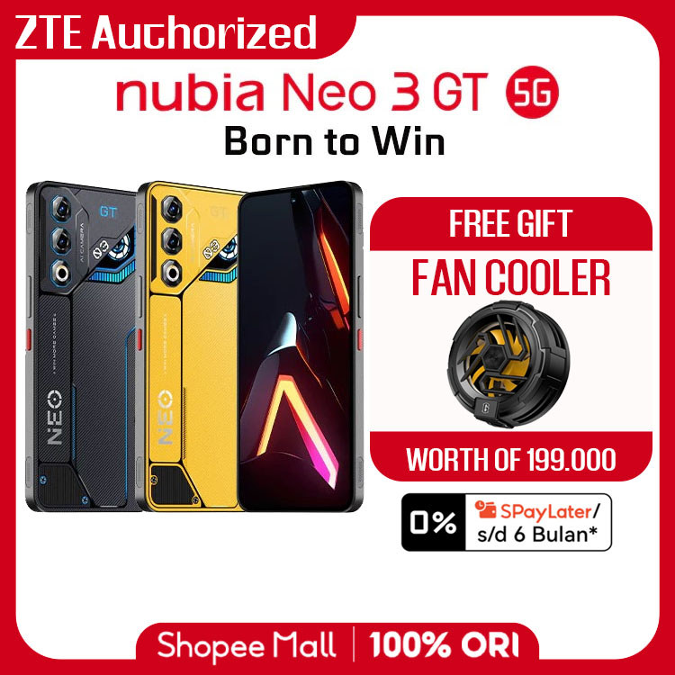 [FREE COOLER] Nubia Neo 3 GT 5G 8/256GB Black Silver Gold Garansi Resmi - Gaming Phone - Air Trigger