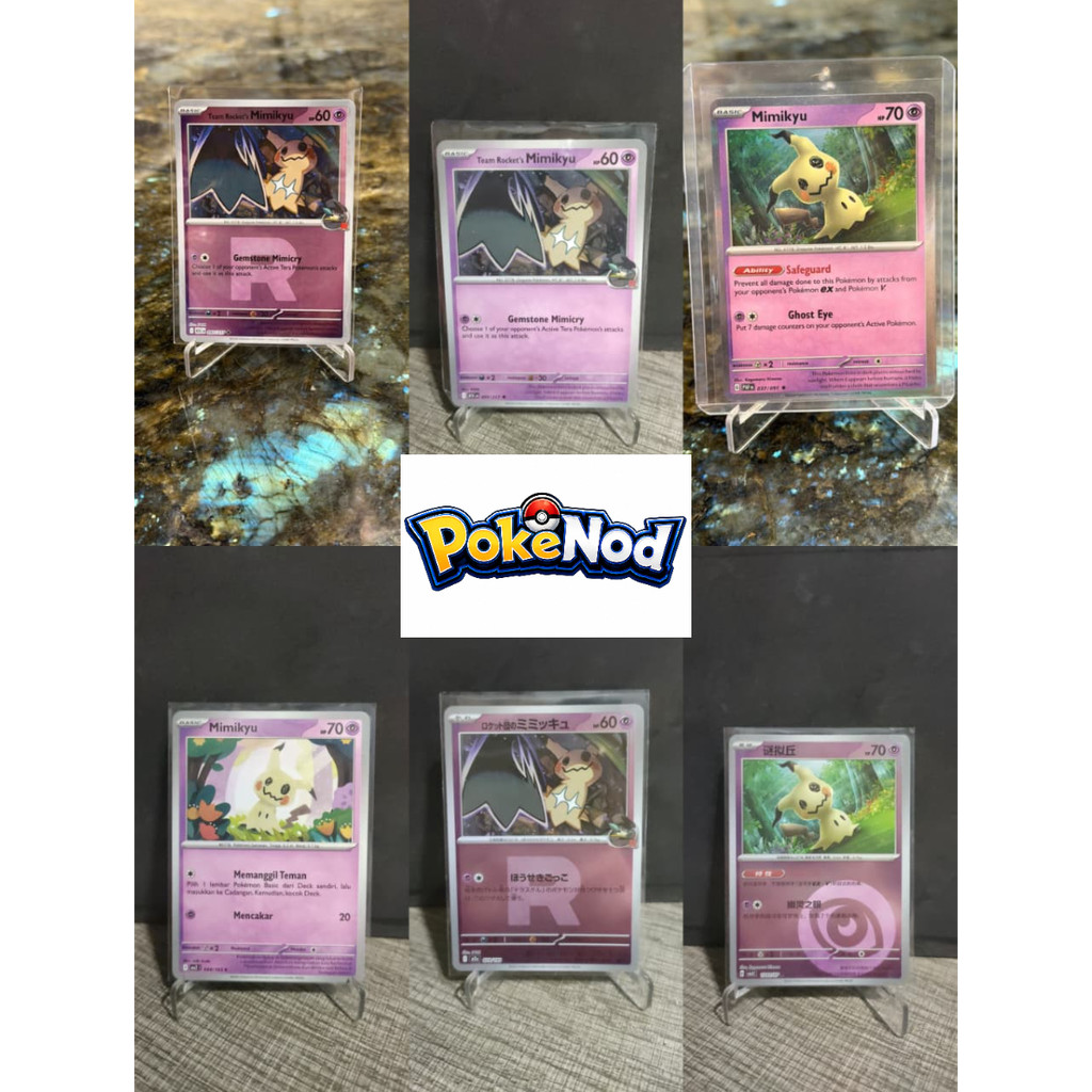 KUMPULAN Mimikyu full Art Holo Rare English China Japan Indonesia - Kartu Pokemon TCG Original Sleev