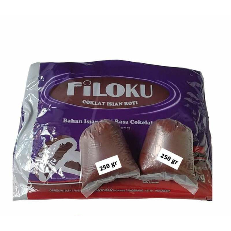 Filoku Coklat Filling Pasta 250gr, 500gr / Selai Coklat Filoku Isian Roti - JT