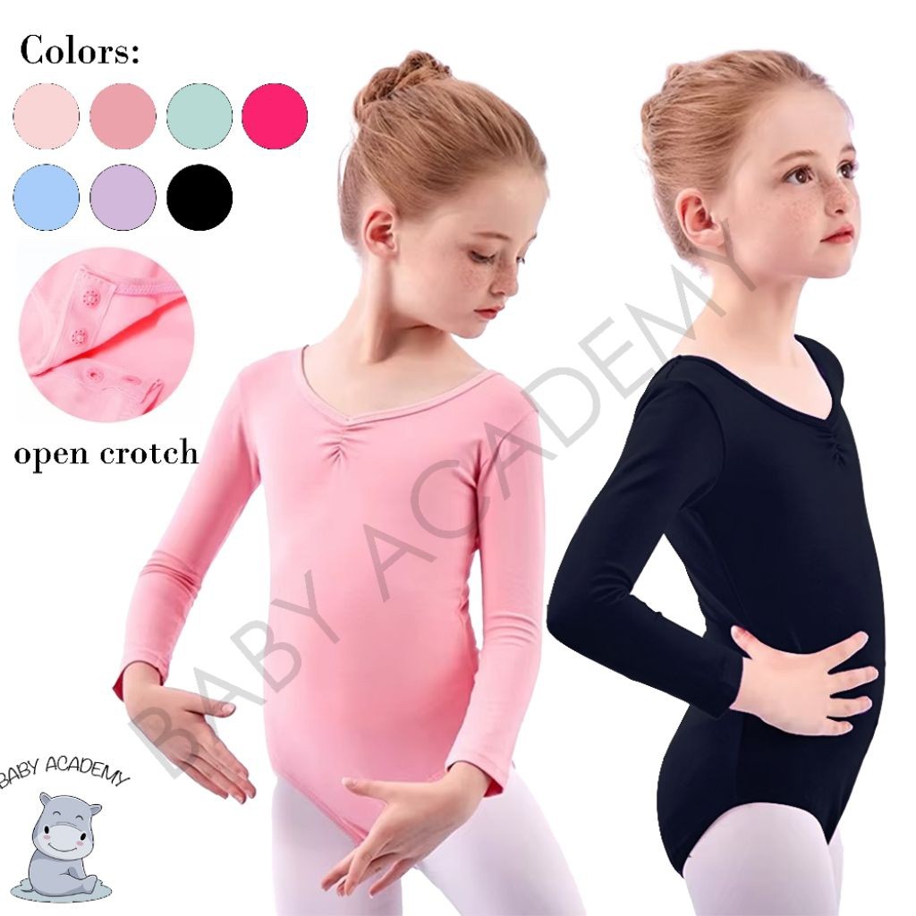 RAF Leotard Balet Ballet Ballerina Gymnastic Senam Anak Perempuan Wanita Dewasa Long Sleeve Premium 