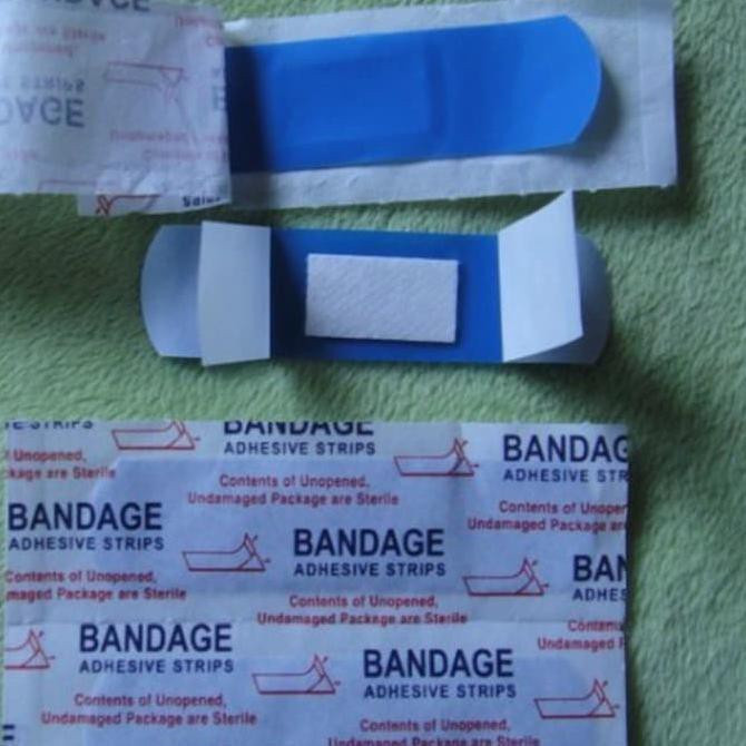 100 Pcs Band Aid Biru / Perban Anti Air PE Luka Jahitan / Perban Terdeteksi Logam
