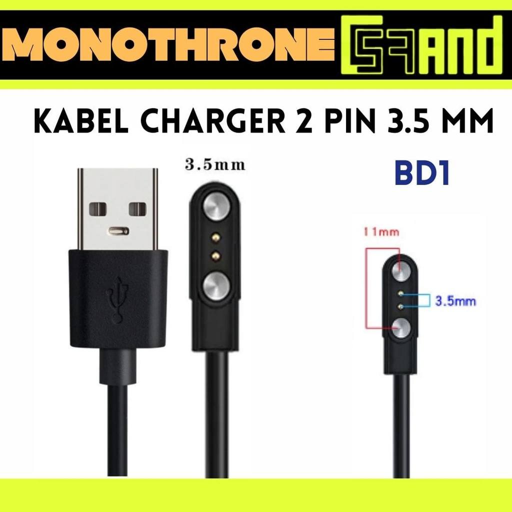 Kabel Charger Jam Watch 2 Pin 3.5mm USB Magnetic SmartWatch Universal