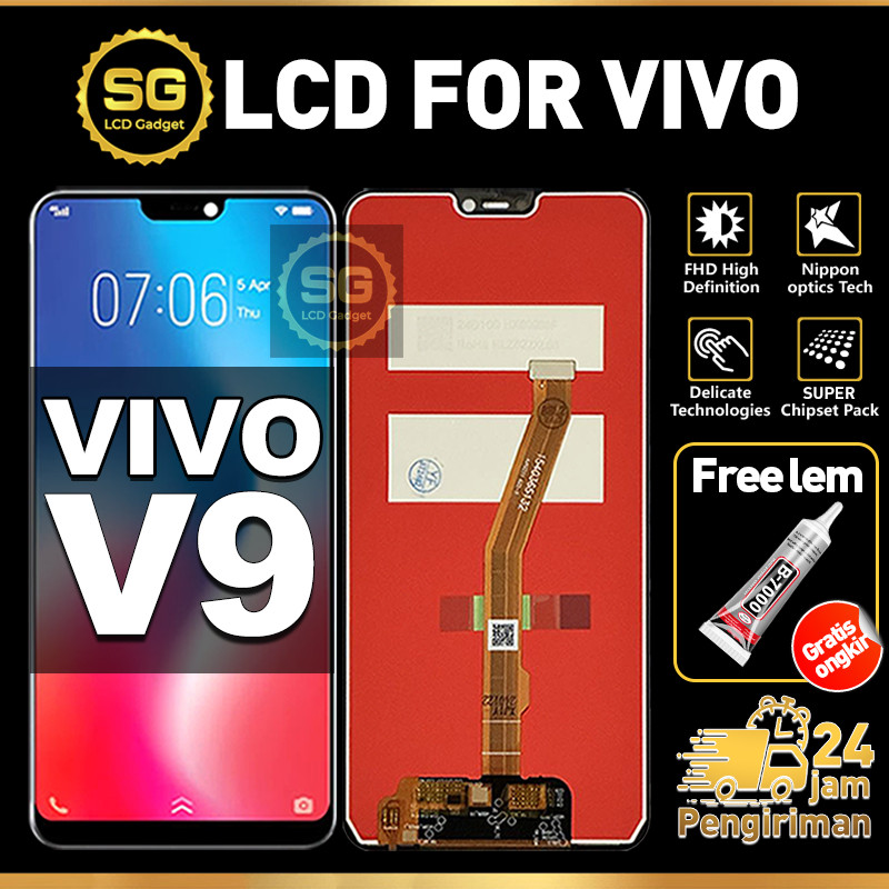 SG LCD VIVO V9 Fullset HP Touchscreen VIVO V9 Free Lem Glass Touch Screen Digitizer COD