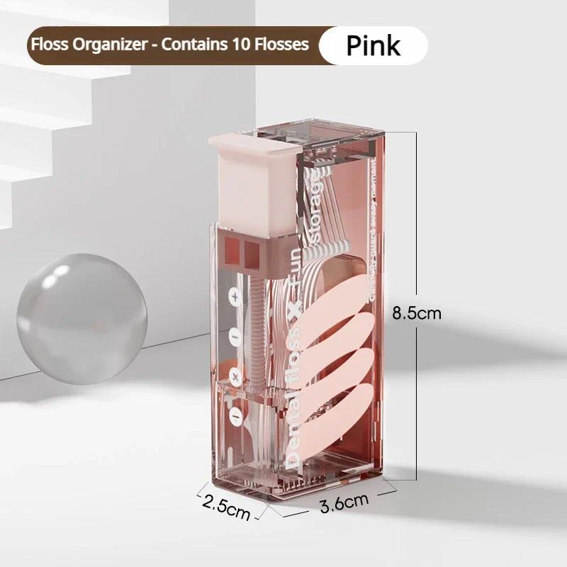 Mini Floss Box with Automatic Pop-up Toothpick Holder Portable Box Flossing Floss Stick Organizer To