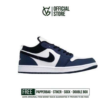 Sepatu Sneakers NIke Air Jordan 1 Low Retro Navy  Original Authentic Unisex