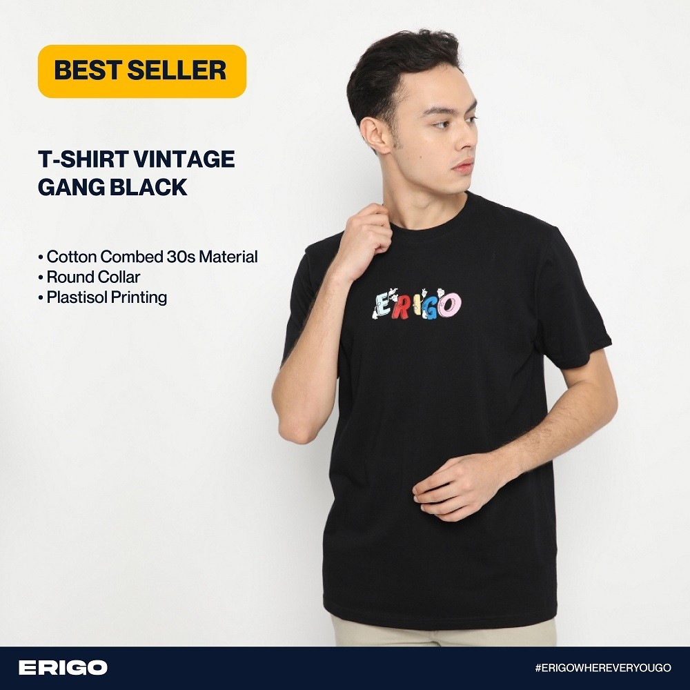 Erigo T-Shirt Vintage Gang Black Unisex