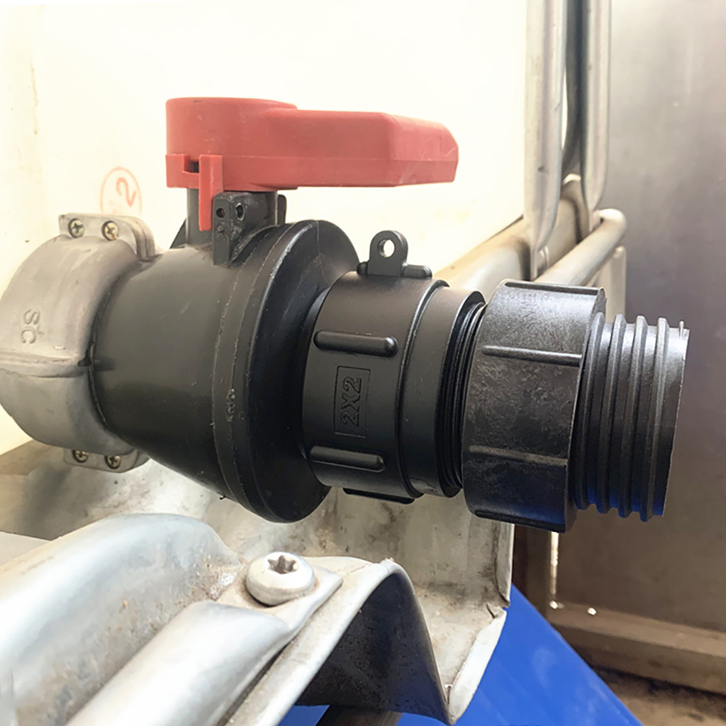 S60x6 Fine Thread To S60x6 Coarse Thread IBC Tank Adapter With DN50 Ball Valve, 1000 Liter DN50 Thic