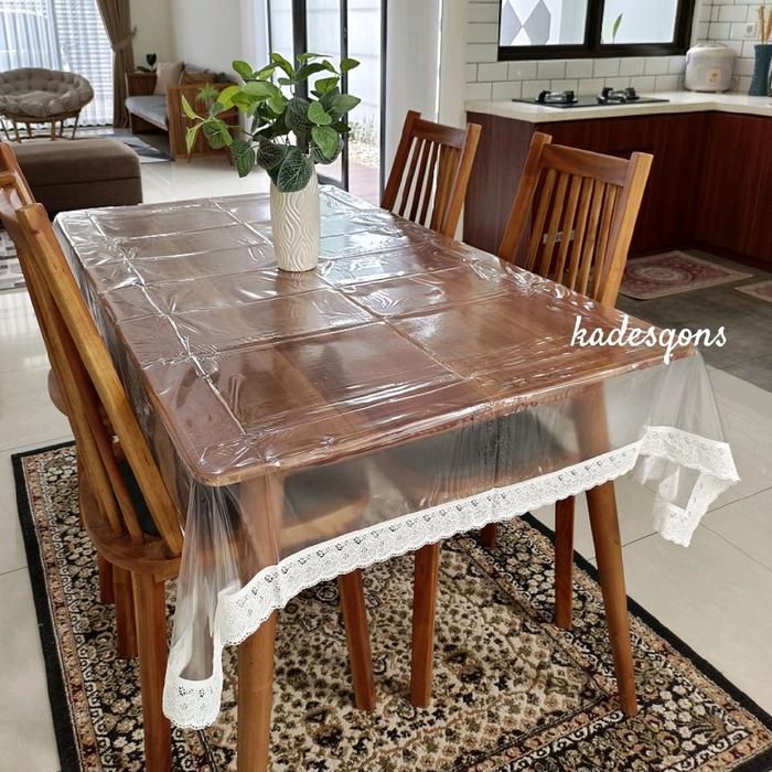 New Arrival Taplak bening renda. taplak meja makan tamu panjang perabot rumah minimalis mewah gold p