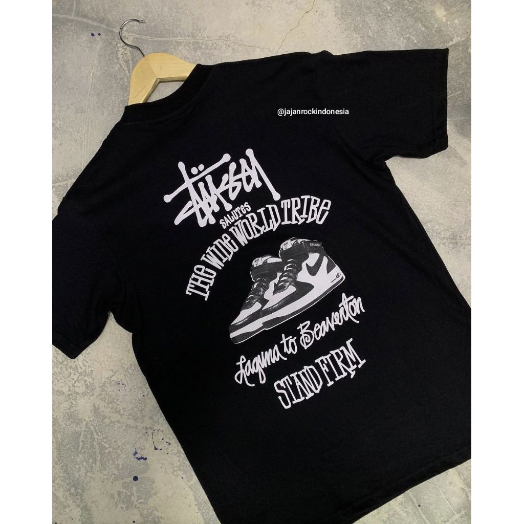 New 12.12 KAOS ST*SSY SALUTES WORLD TRIBE Kaos pria brended