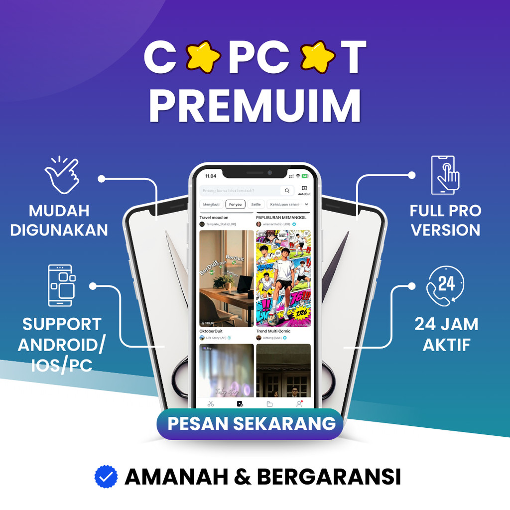 Premium Antilimit Capcut Pro 1Tahun Full Garansi
