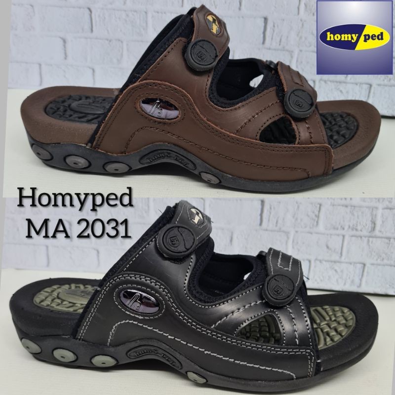 Sandal Kulit Homyped MA 2031 Hitam Kopi Original