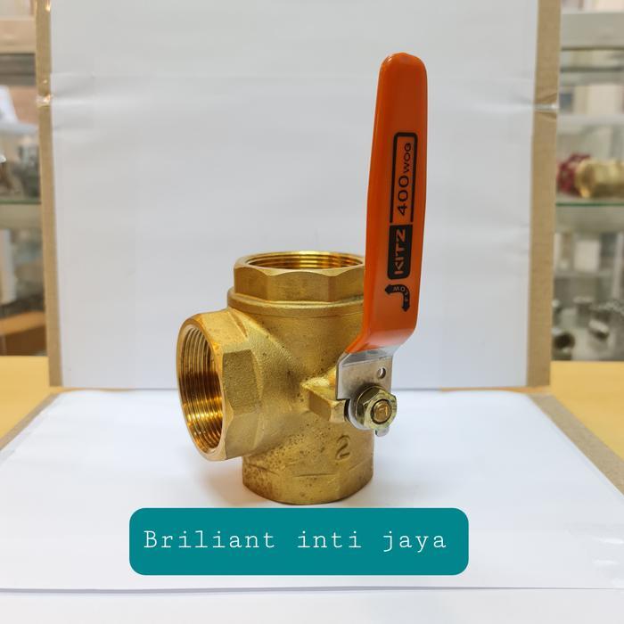 ball valve three way kitz 2 inch / ball valve cabang tiga / kitz