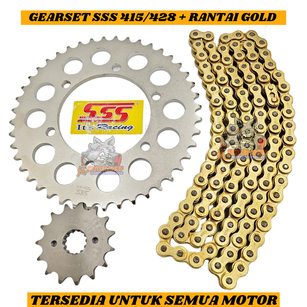Gir Gear Set GearSet Girset Sss 428 Kawasaki KLX150 KLX 150 / Dtracker 150 D-tracker 150 Ukuran di b