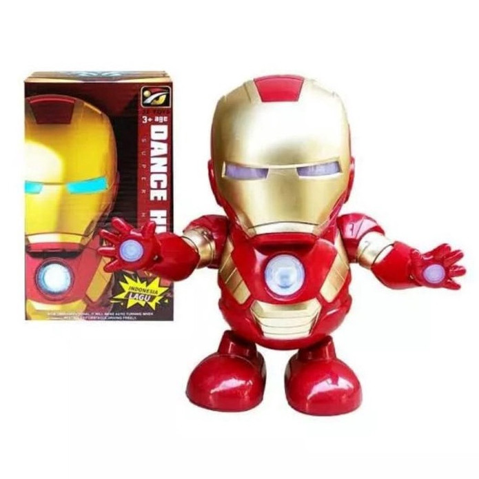 JAMIN MURAH MAINAN ANAK ROBOT DANCE SUPERHERO IRONMAN SPIDERMAN HULK BUMBLE BEE LABUBU BERGERAK SUAR