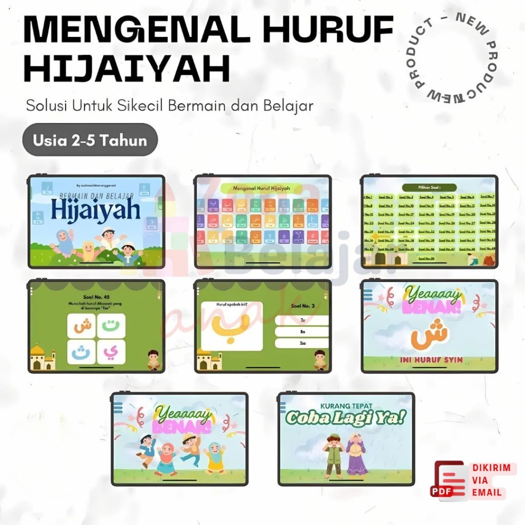 Game Edukasi Huruf Hijaiyah | Aktivitas Seru Belajar Hijaiyah untuk Anak 2 Tahun+