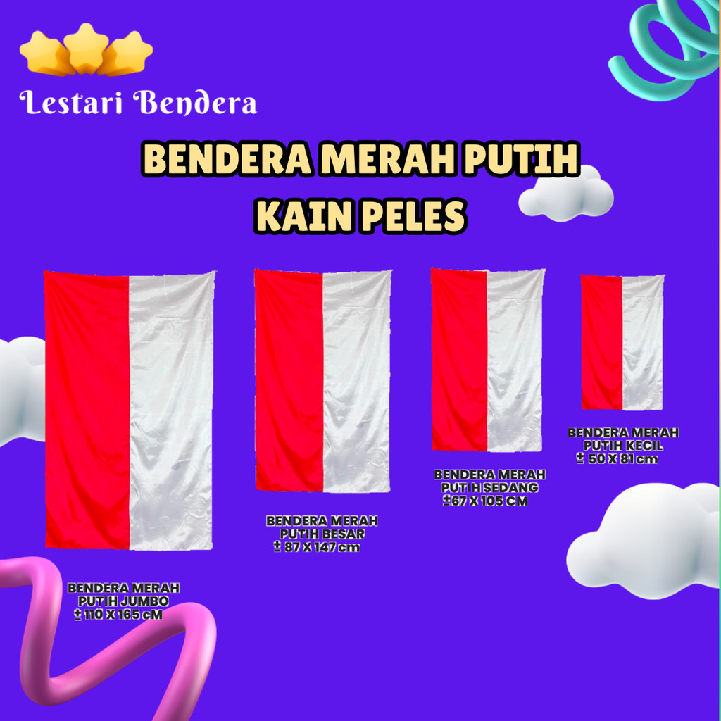 BENDERA MERAH PUTIH PREMIUM - KAIN PELES